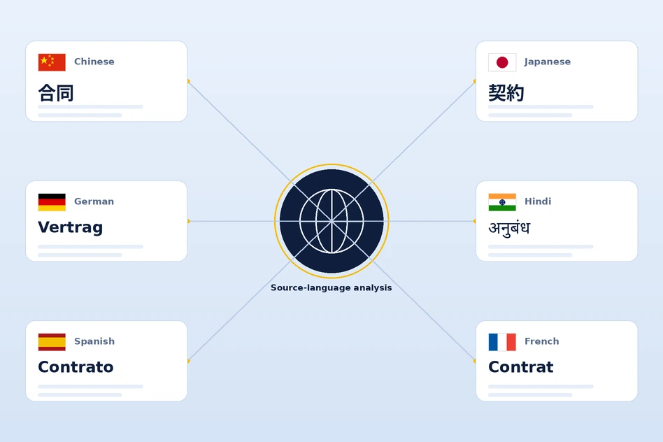 AI analyzing contracts in multiple languages